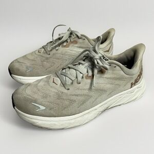 HOKA One One Arahi 6 Women's Size 8B Gray White Gold Running Shoes Trainers Cozy
